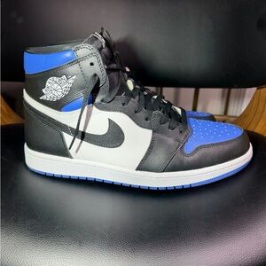 2022 Nike Air Jordan 1 Retro High OG Black White Royal Toe Blue sz 13 like new